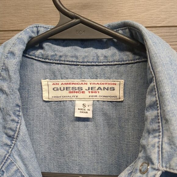 Vintage Guess Sleeveless Denim Button Up Dress Women's 4/5 - Picture 6 of 10